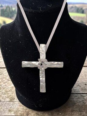 Gypsy Cowboy Handmade Hammered Steel Cross Necklace